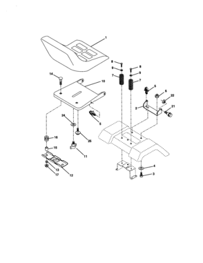 Seat Assembly Diagram and Parts List for 917279951  Craftsman Lawn Tractor