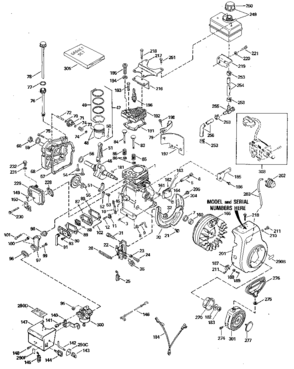 Replacement Parts Diagram and Parts List for 143804032  Craftsman Engine