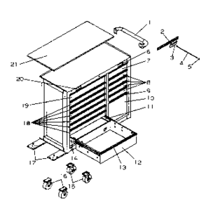 Cabinet Parts Diagram and Parts List for 706619710  Craftsman Tool Stand & Cart
