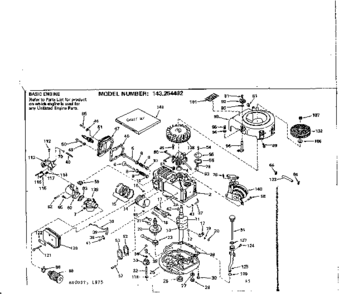 Engine Diagram and Parts List for 143254492  Craftsman Engine