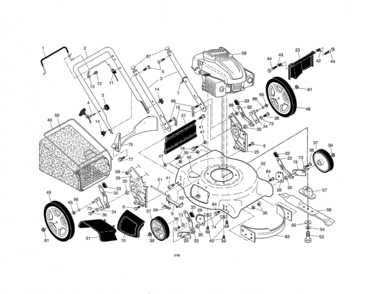 Lawn Mower Diagram and Parts List for 917374381  Craftsman Lawn Mower