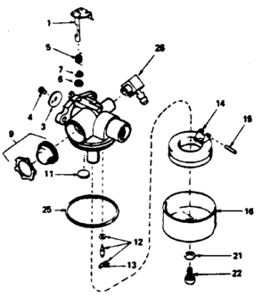 Carburetor No. 632389 Diagram and Parts List for 143384502  Craftsman Engine