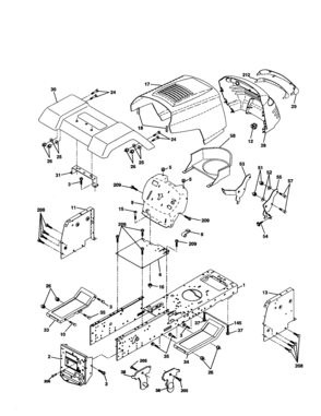Chassis And Enclosures Diagram and Parts List for 917277020  Craftsman Lawn Tractor