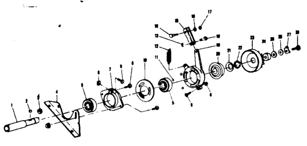 Clutch And Sprocket Assembly Diagram and Parts List for 53691240  Craftsman Lawn Mower