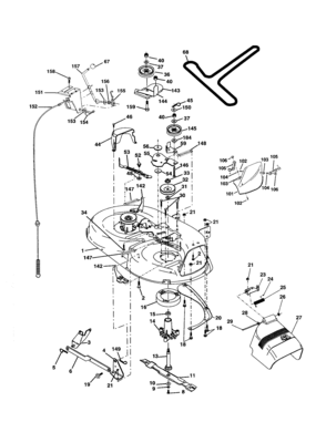 Mower Diagram and Parts List for 917277160  Craftsman Lawn Tractor