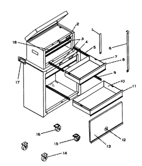 Tool Box Diagram and Parts List for 706597831  Craftsman Tool Stand & Cart