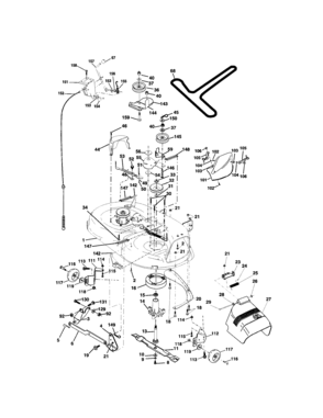 Mower Deck Diagram and Parts List for 917272460  Craftsman Lawn Tractor