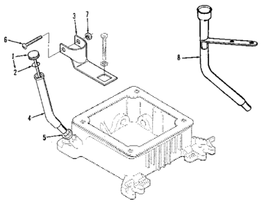 Oil Fill Tube And Bracket Diagram and Parts List for 73911054C  Craftsman Engine