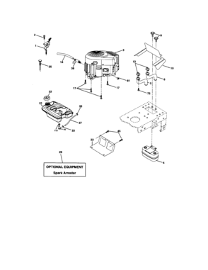 Engine Diagram and Parts List for 917275701  Craftsman Lawn Tractor