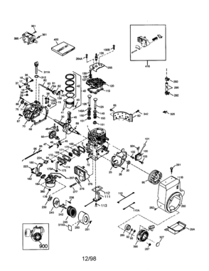 Craftsman 4-cycle Engine Diagram and Parts List for 143991001  Craftsman Engine