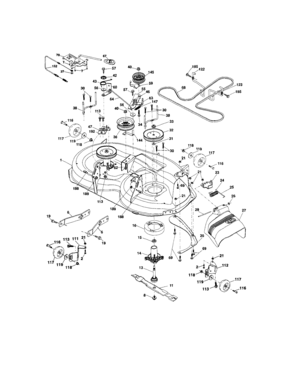 Mower Deck Diagram and Parts List for 917286210  Craftsman Lawn Tractor