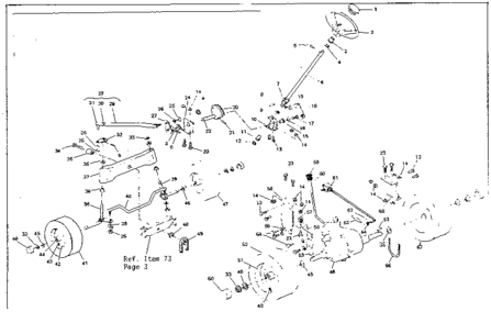 Steering And Front Axle Diagram and Parts List for 53696331  Craftsman Lawn Mower