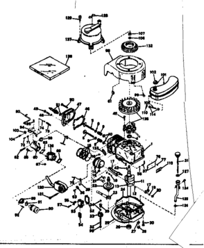 Basic Engine Diagram and Parts List for 143224382  Craftsman Engine