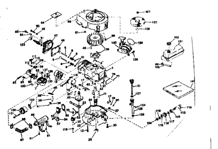 Basic Engine Diagram and Parts List for 143224092  Craftsman Engine