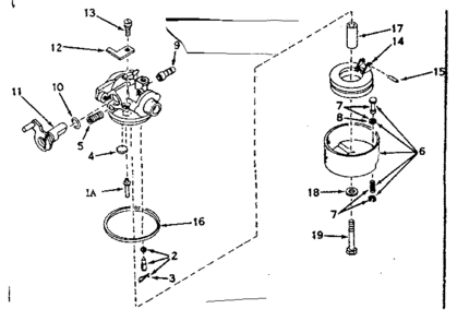 Carburetor Diagram and Parts List for 143614052  Craftsman Engine