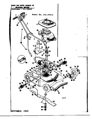Replacement Parts Diagram and Parts List for 13197615  Craftsman Lawn Mower
