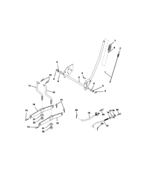 Lift Assembly Diagram and Parts List for 917272064  Craftsman Lawn Tractor
