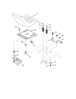Seat Assembly Diagram and Parts List for 917273756  Craftsman Lawn Tractor