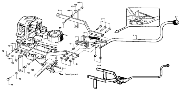 Wheels/tines/pto Drive Lever & Yoke Assembly Diagram and Parts List for 29909  Craftsman Tiller