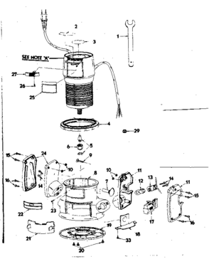 Unit Parts Diagram and Parts List for 746-21  Craftsman Router