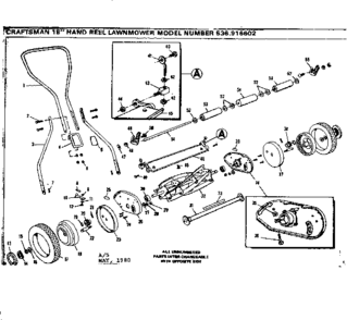 Replacement Parts Diagram and Parts List for 536916602  Craftsman Lawn Mower