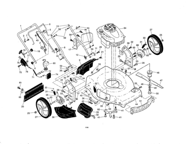 Diagram Diagram and Parts List for 917370449 Type 0 Craftsman Lawn Mower