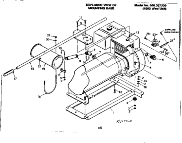 Mounting Base Diagram and Parts List for 580327310  Craftsman Engine