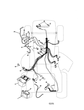 Electrical Diagram and Parts List for 917272061  Craftsman Lawn Tractor