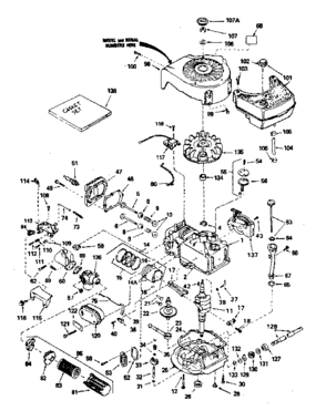 Engine Diagram and Parts List for 143364312  Craftsman Engine