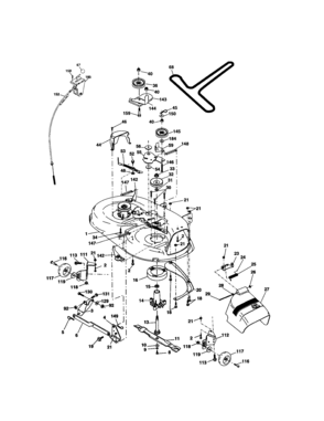 Mower Deck Diagram and Parts List for 917274821  Craftsman Lawn Tractor