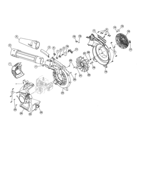 Tubes/impeller/engine Cover Diagram and Parts List for 316791650  Craftsman Leaf Blower / Vacuum