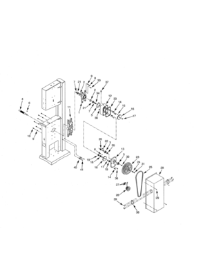 Gear Box Diagram and Parts List for 351224401  Craftsman Band Saw