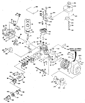 Engine Diagram and Parts List for 143784122  Craftsman Engine