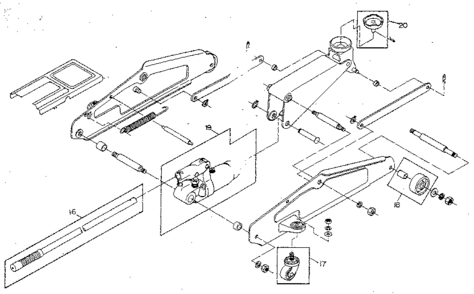 Unit Parts Diagram and Parts List for 214125400  Craftsman Jack