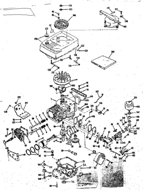 Basic Engine Diagram and Parts List for 143136012  Craftsman Engine