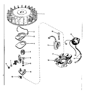 Magneto No. 29980 Diagram and Parts List for 143501141  Craftsman Engine