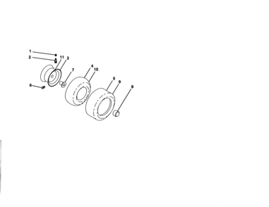 Wheels And Tires Diagram and Parts List for 917276864  Craftsman Lawn Tractor