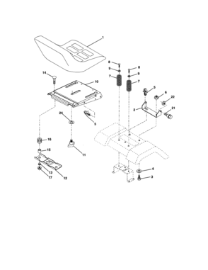 Seat Assembly Diagram and Parts List for 917273753  Craftsman Lawn Tractor