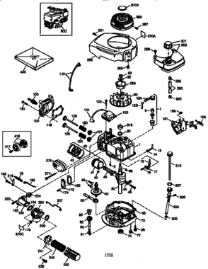 4-cycle Engine Diagram and Parts List for 143984506  Craftsman Engine