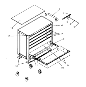 Tool Box Diagram and Parts List for 706954850  Craftsman Tool Stand & Cart
