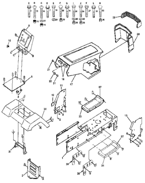 Chassis And Enclosures Diagram and Parts List for 917255582  Craftsman Lawn Tractor