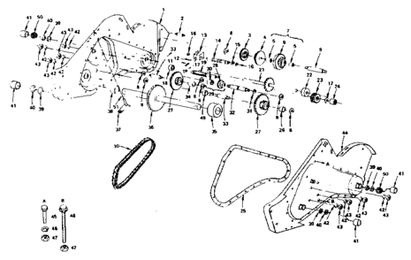 Transmission - Ground Drive Diagram and Parts List for 917299762  Craftsman Tiller