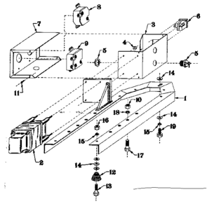 Mounting Base Diagram and Parts List for 5803197-3  Craftsman Generator