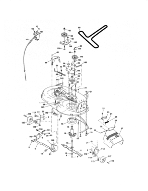 Mower Deck Diagram and Parts List for 917274822  Craftsman Lawn Tractor