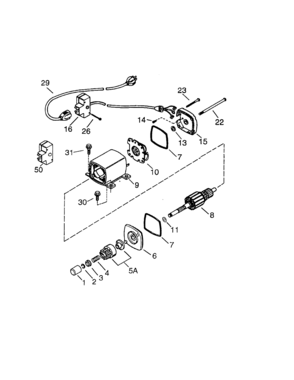 Electric Starter Diagram and Parts List for 143021101  Craftsman Engine