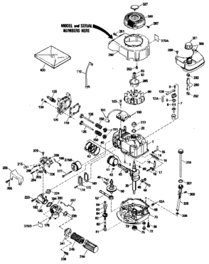 Replacement Parts Diagram and Parts List for 143424472  Craftsman Engine