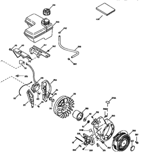 Fuel Tank And Flywheel Assembly Diagram and Parts List for 143955007  Craftsman Engine