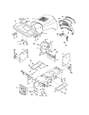 Chassis/enclosures Diagram and Parts List for 917280152  Craftsman Lawn Tractor