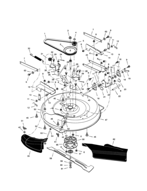 Mower Housing Diagram and Parts List for 536270300  Craftsman Engine