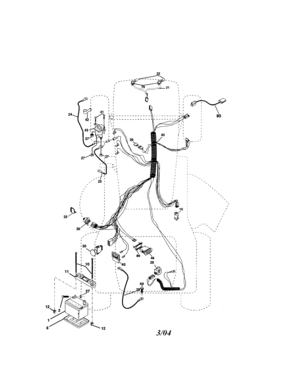 Electrical Diagram and Parts List for 917273634  Craftsman Lawn Tractor